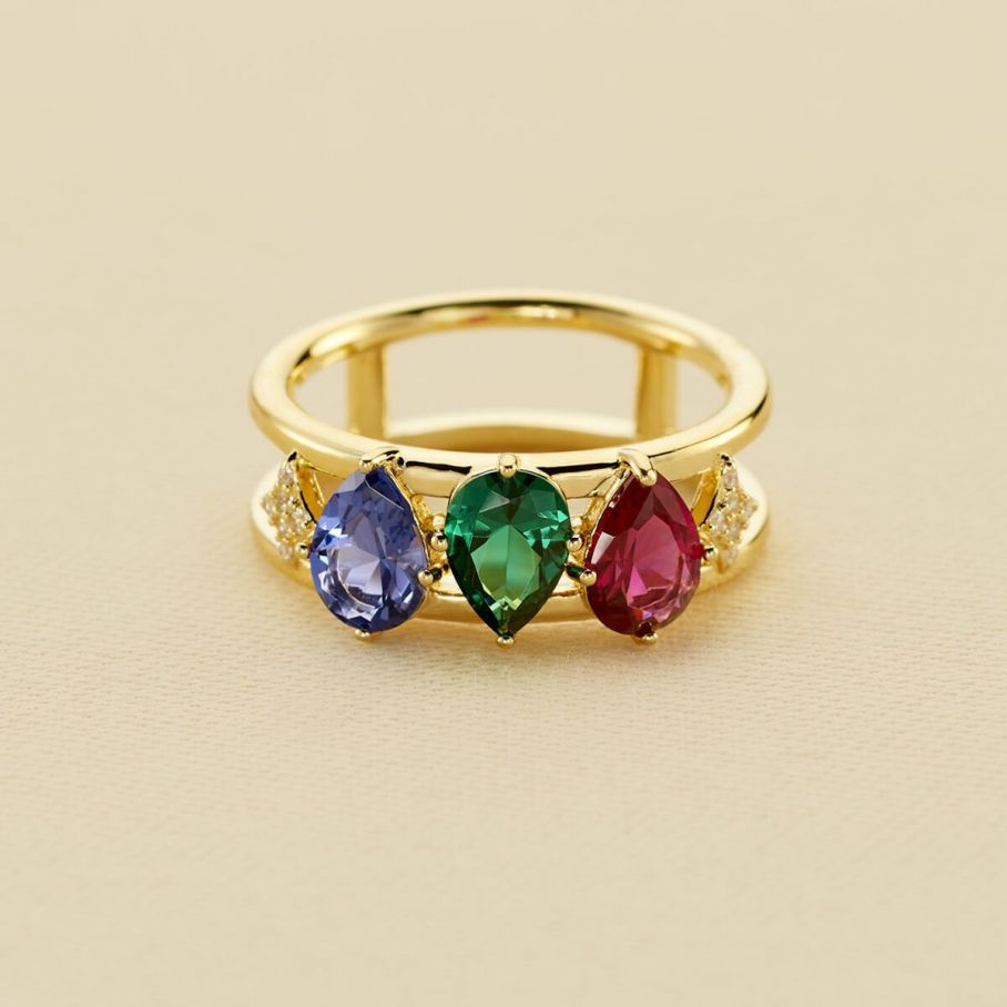 Rings AGATHA | Large Ring Astre Multicolor / Gold | Kittylori